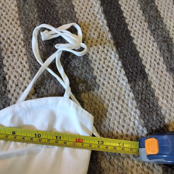 Reformation White Smocked Tie Strap Smocked Cropped Babydoll Marla Tank Top - Picture 4 of 6